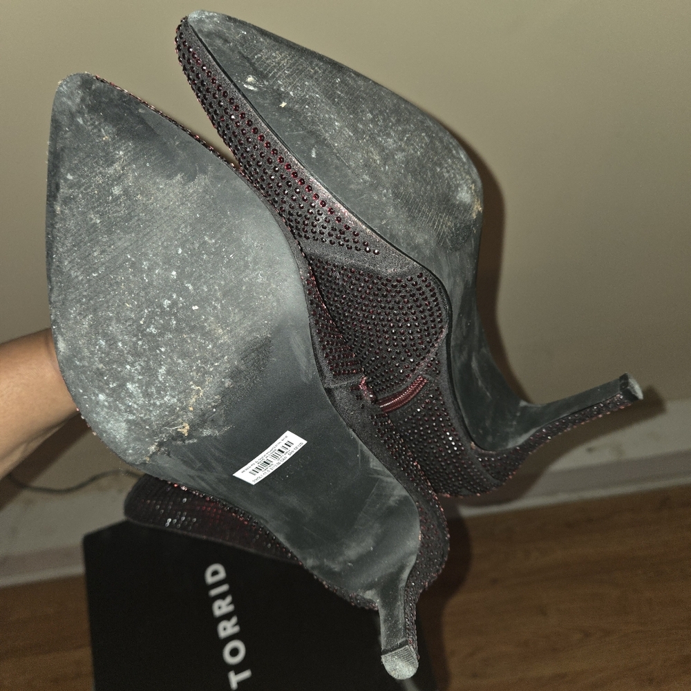*Final Price* Torrid Slouchy Heel Bootie - Rhinestone Red 11.5 (WW) - Picture 6 of 9